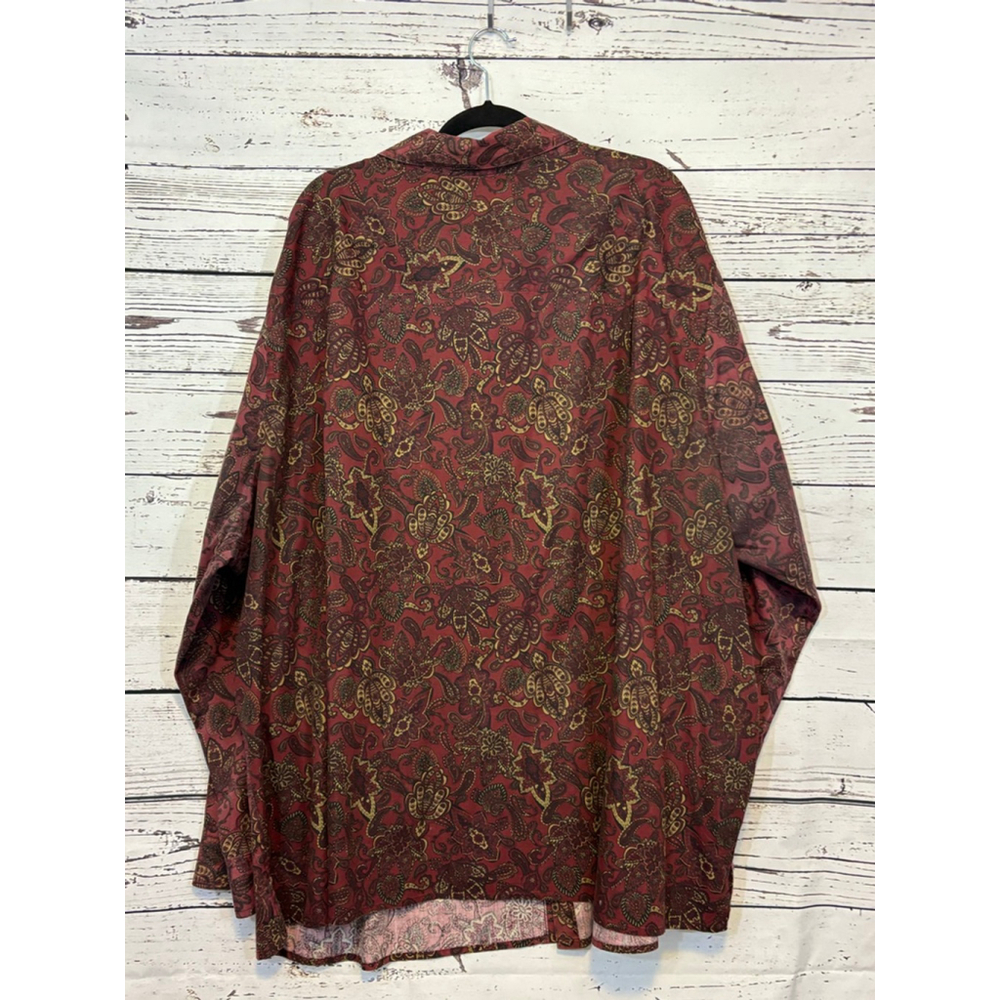 Men's KingSize Button-Up Shirt 5XL Red Floral - Picture 5 of 5